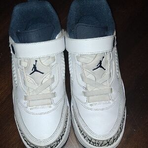 Jordan Kids White and Blue Sneakers